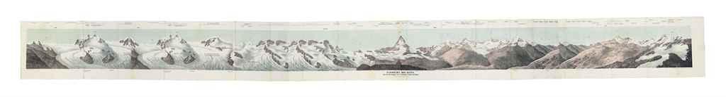 Johann Rudolf Dill - Panorama des Alpes, pris sur le Gornergrat près Zermatt au Canton du Valais