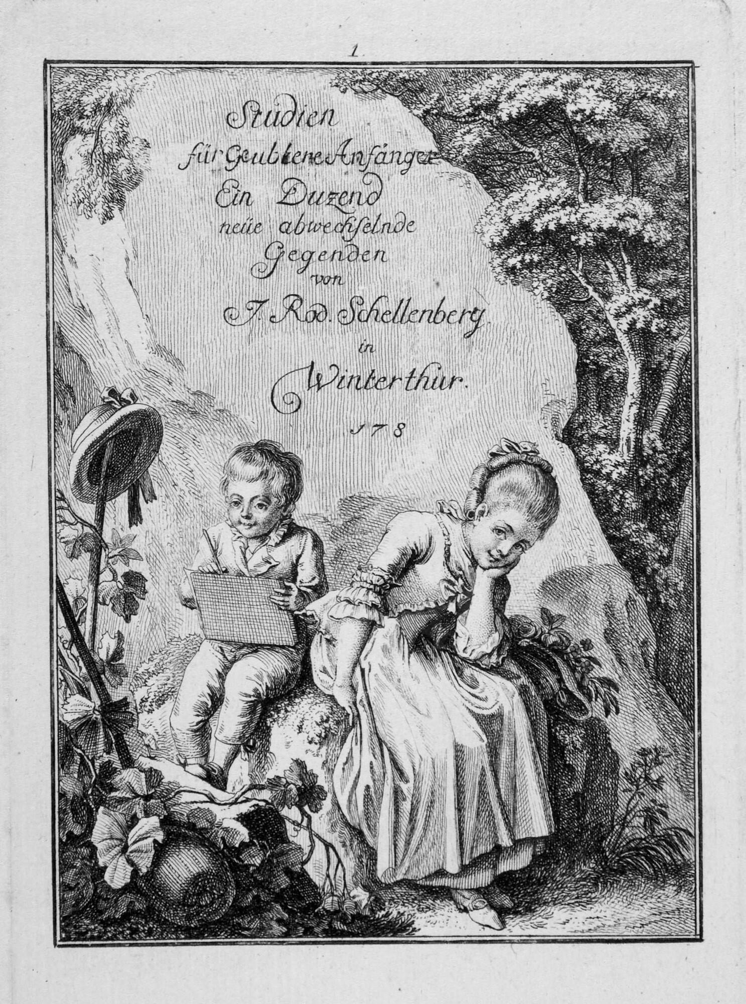 Johann Rudolf Schellenberg - 11 Bll. und Titel: Studien für geübtere Anfänger.