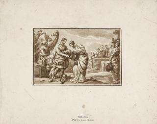 Johann Rudolf Schellenberg - Rebekka und Elieser am Brunnen.