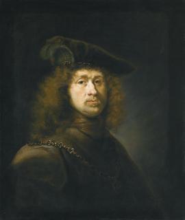 Johann Spilberg - Portrait Of A Man, Head And Shoulders, Wearing A Cap And Chain