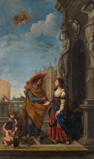Johann Spillenberger - Mercury Encountering Aglauros At The House Of Herse And Her Father, King Cecrops