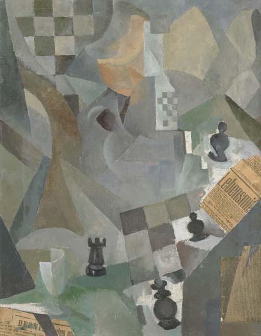 Johann Von Tscharner - Abstraktion Mit Schachfiguren, Um 1916