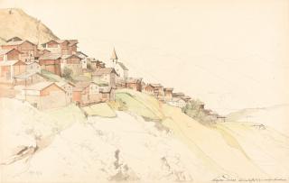 Johann Wagner-Deines - 2 Bll.: Blick auf Stilfs – Küstenszene.