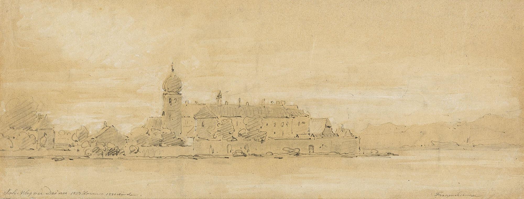 Johann Wagner-Deines - Blick auf Frauenchiemsee.