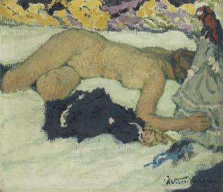 Johann Walter-Kurau - Nude with dolls