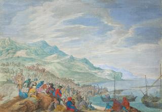 Johann Wilhelm Baur - Christus predigt auf dem See Genezareth.