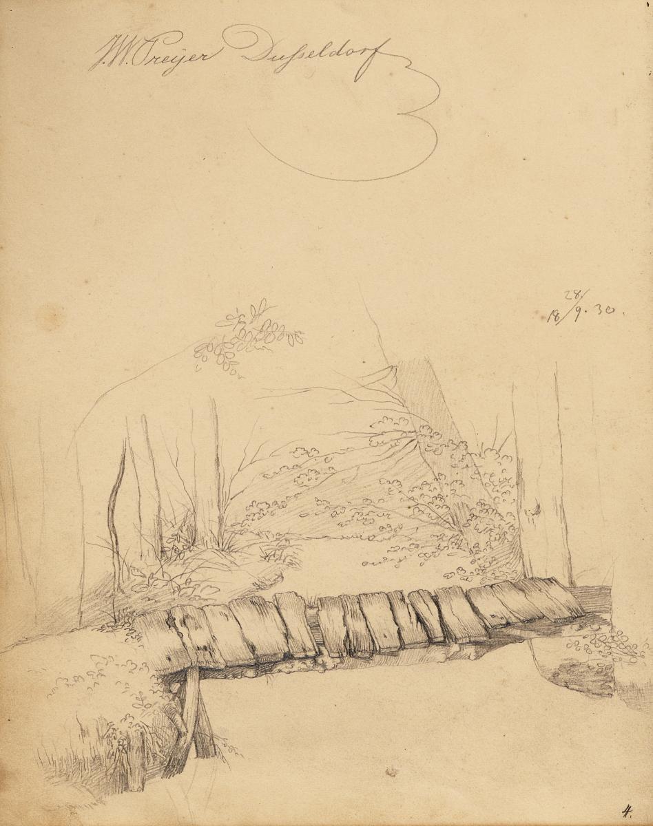 Johann Wilhelm Preyer - Die Brücke am Bach