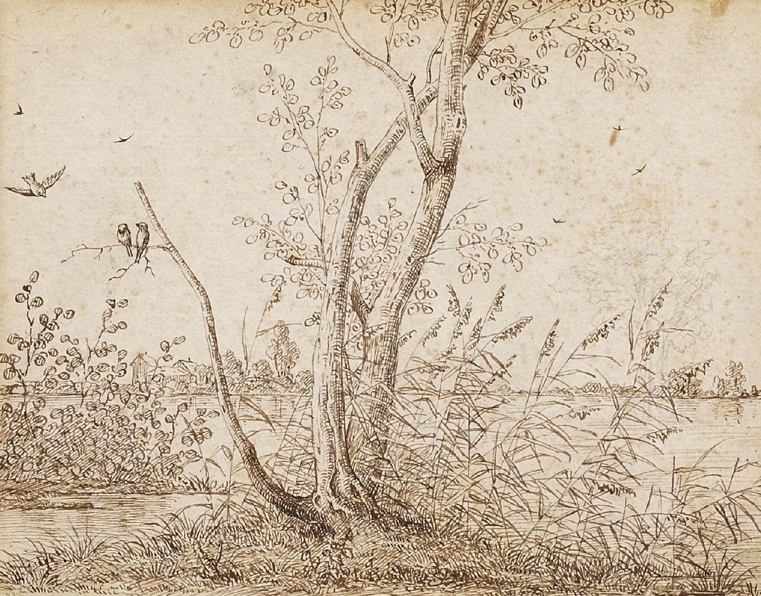 Johann Wilhelm Preyer - Landschaft mit Vögeln