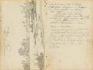 Johann Wilhelm Preyer - Zwei doppelseitige Skizzenblätter. St. Gotthard; Von Basel nach Strasburg