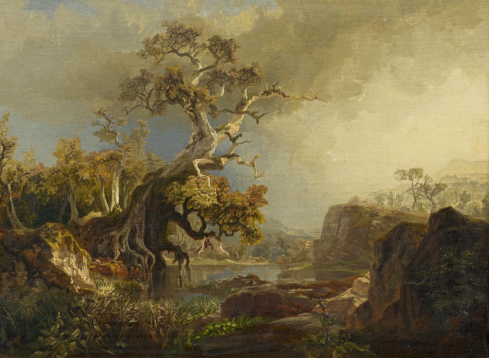 Johann Wilhelm Schirmer - Alter Eichbaum am See