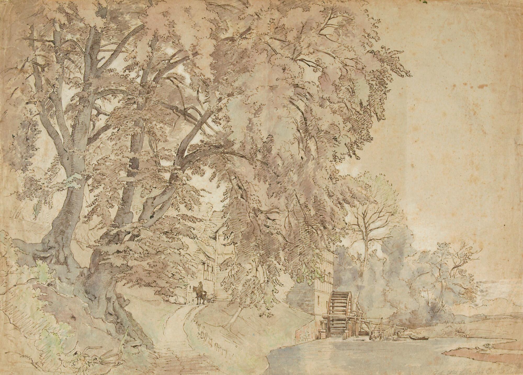 Johann Wilhelm Schirmer - Die Mühle am Waldrand.