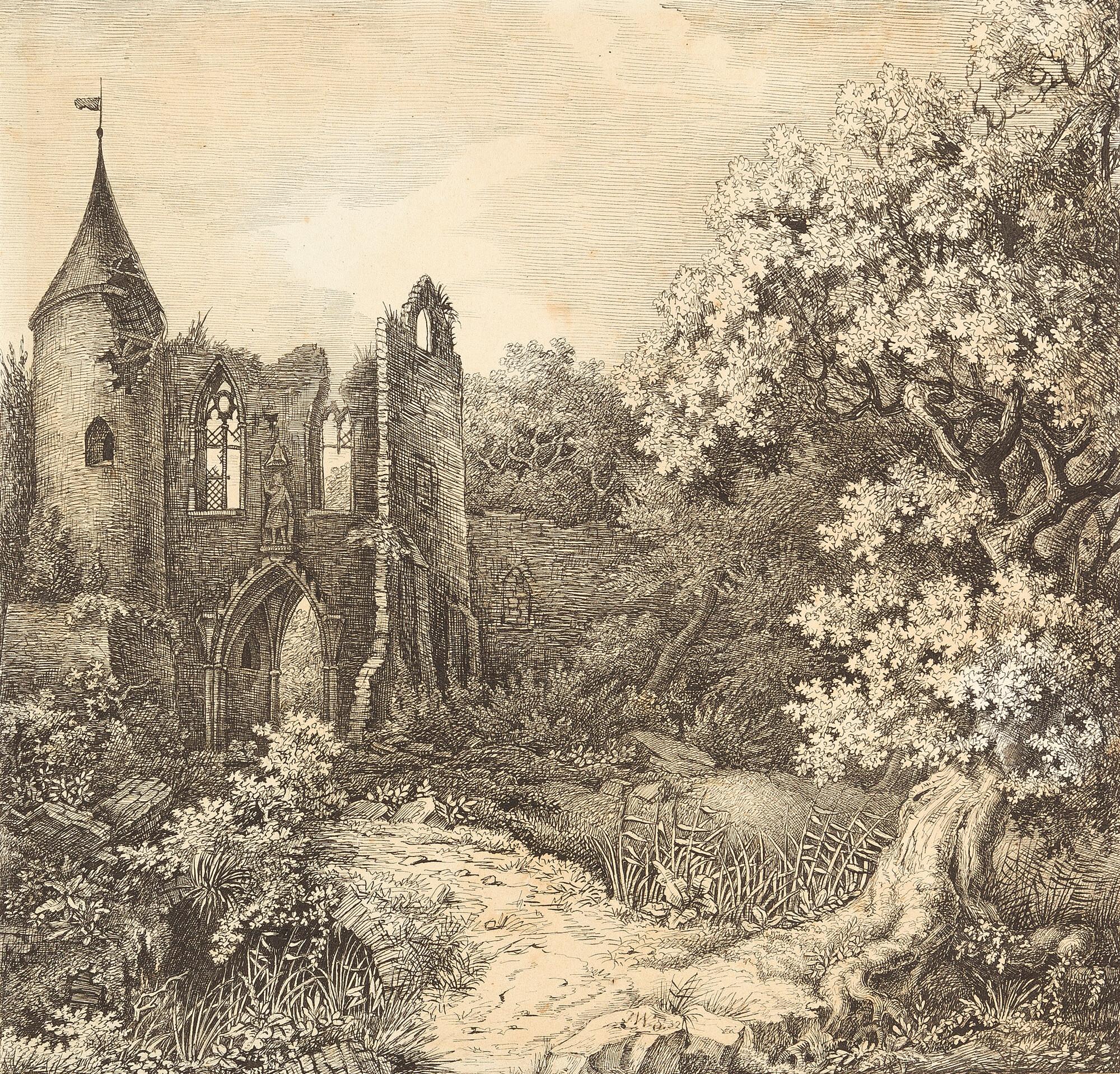 Johann Wilhelm Schirmer - Gotische Ruine im Wald.