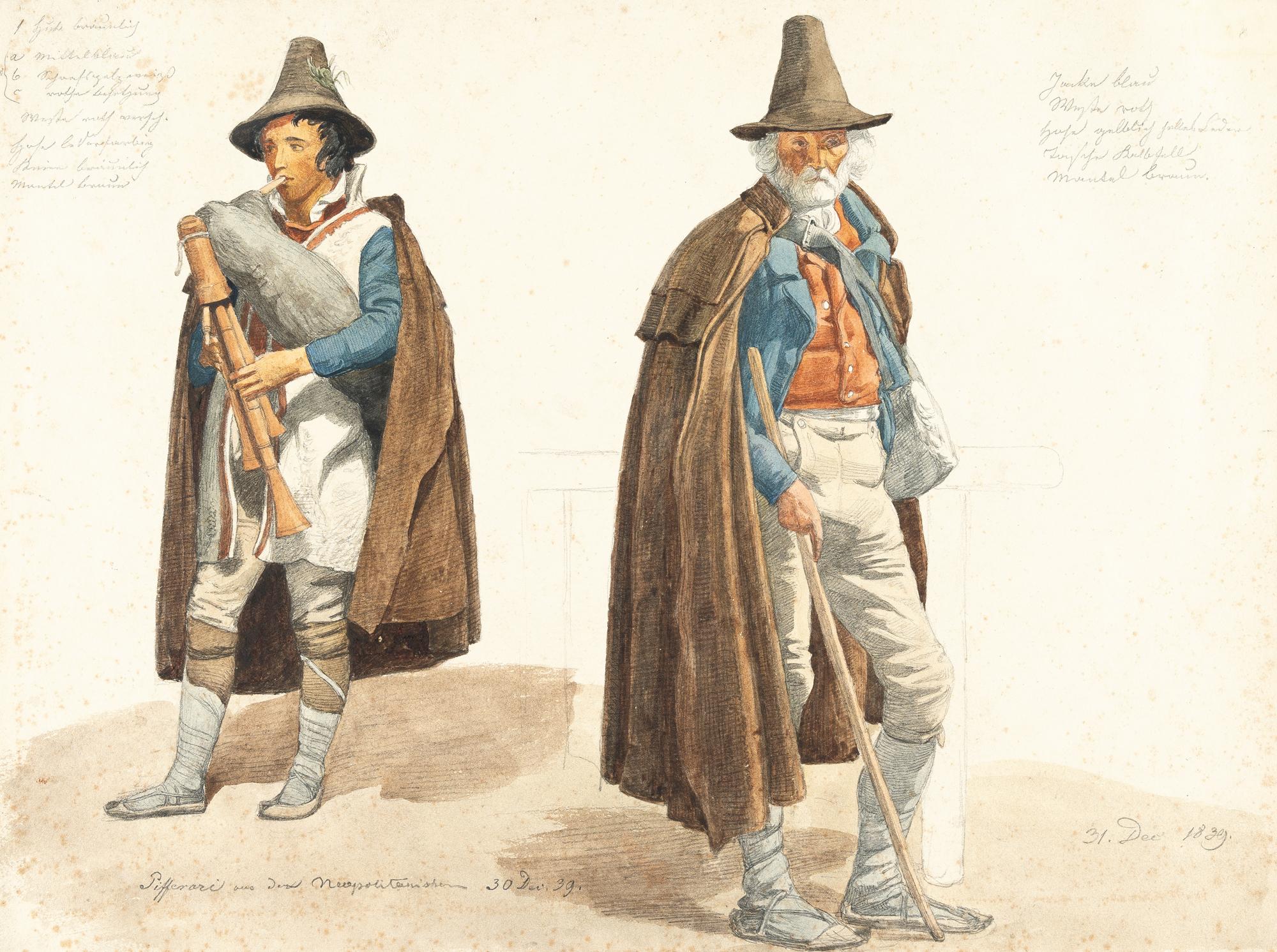 Johann Wilhelm Schirmer - Italienische Kostümstudien (Pifferari)