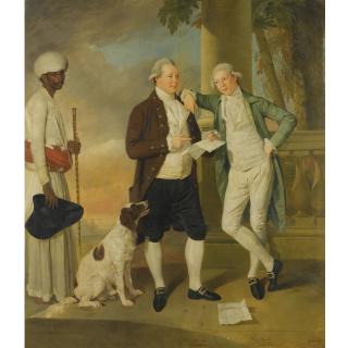 Johann Zoffany R.A. - Portrait Of Claud Alexander (1752-1809), With His Brother Boyd, Attended By An Indian Servant