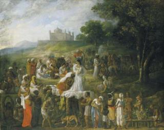 Johann Zoffany, R.A. - \'Sacrifice of a Hindoo widow upon the funeral pile of her husband\'