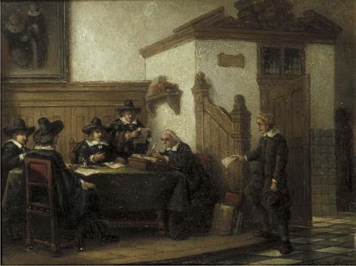 Johannes Anthonie Balthasar Stroebel - De Regentenkamer: discussing the accounts