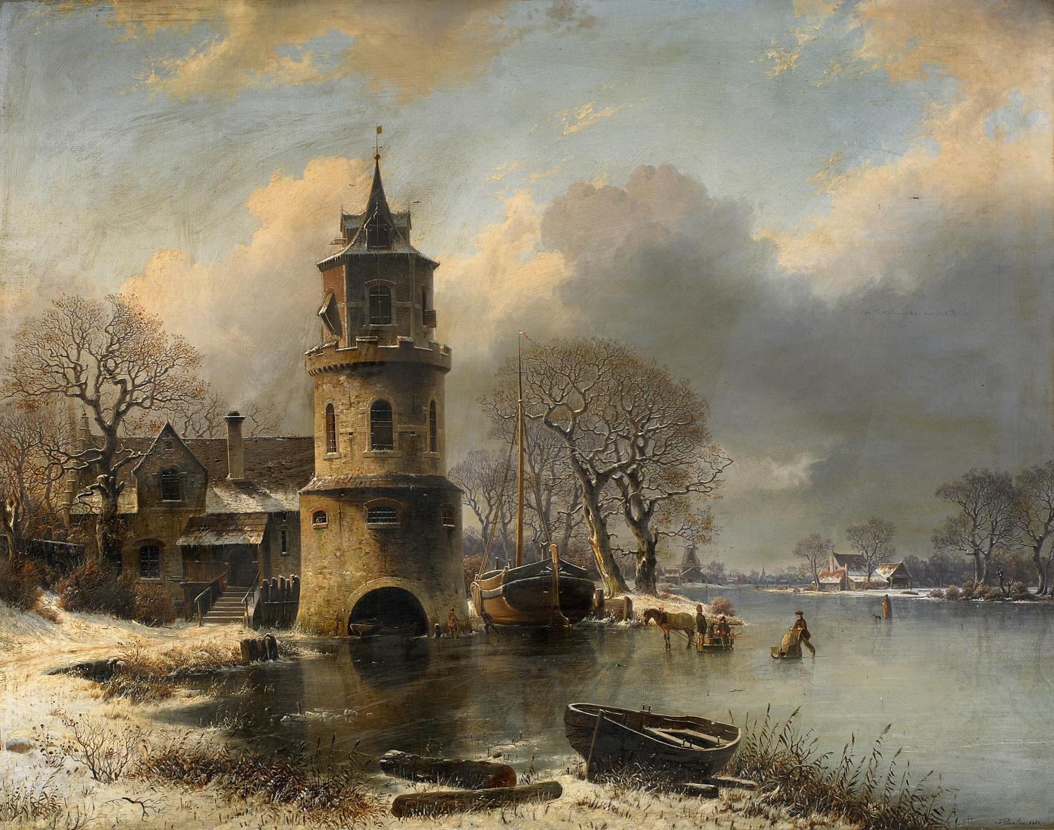 Johannes Bartholomäus Duntze - Wintertag am Kanal