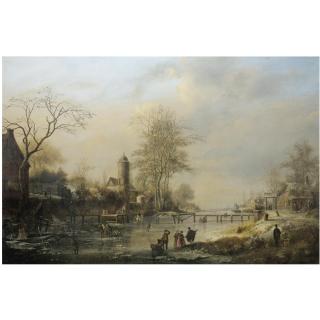 Johannes Bertholomäus Duntze - German Figures On A Winter Landscape