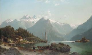 Johannes-Bertholomaus Düntze - A Norwegian fjord landscape