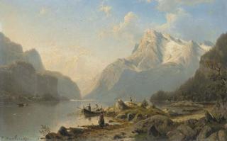 Johannes Bertholomaus Duntze - Fishing in the fjord
