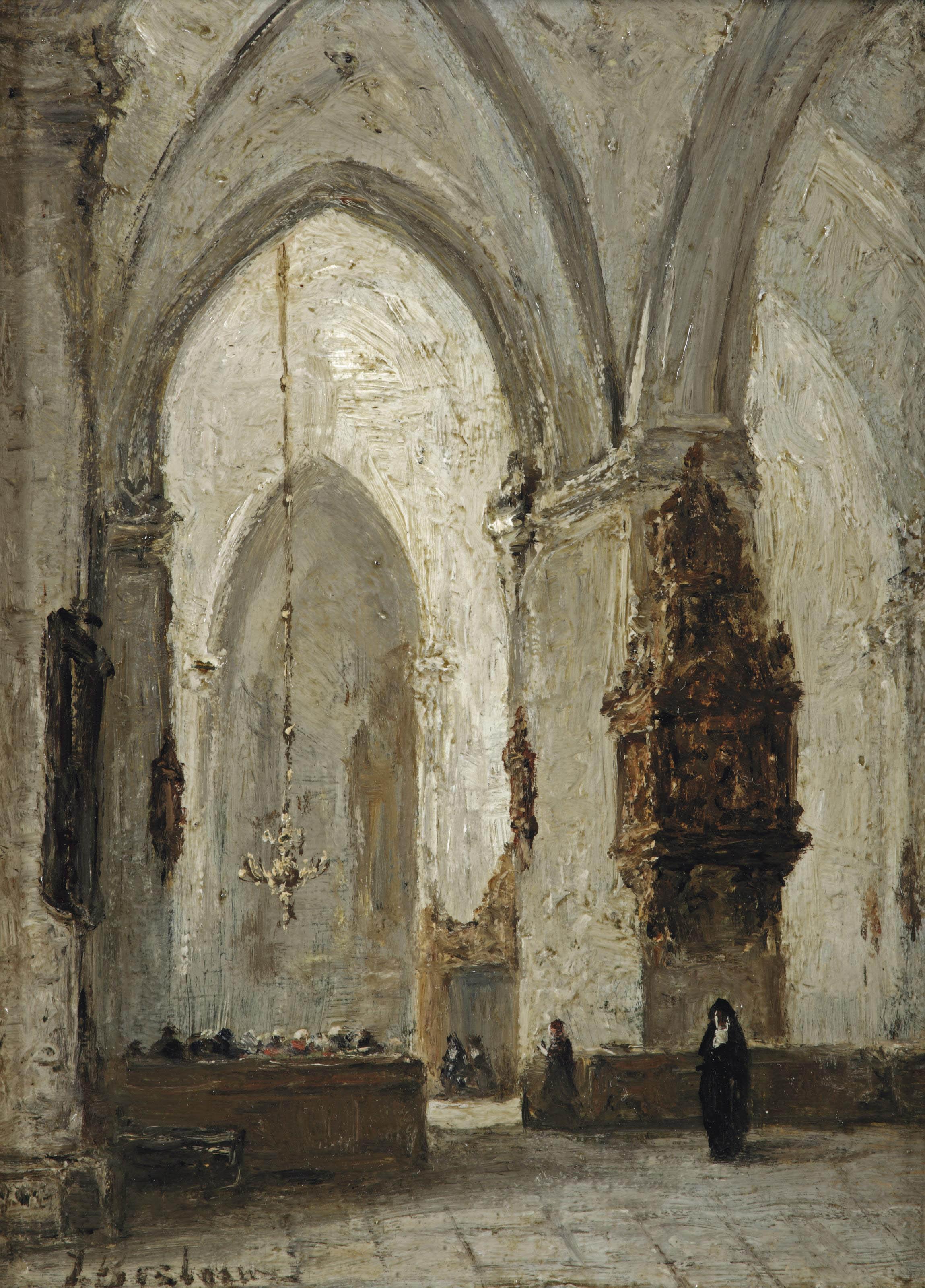 Johannes Bosboom - A church service