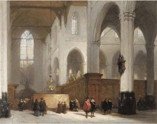 Johannes Bosboom - A luminous church interior