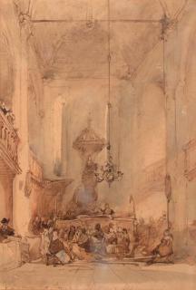 Johannes Bosboom - Figures in a church interior