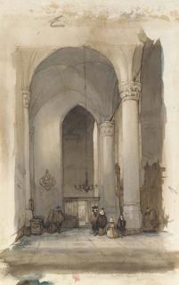 Johannes Bosboom - Figures in a Dutch church interior