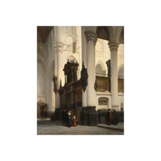 Johannes Bosboom - Figures In The Interior Of The Nieuwe Kerk In Delft