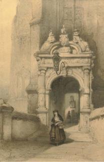 Johannes Bosboom - Poortje van het Oude Vrouwenhuis, Hoorn: by the archway