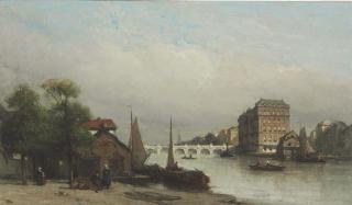 Johannes Bosboom - The Amstel River, Amsterdam