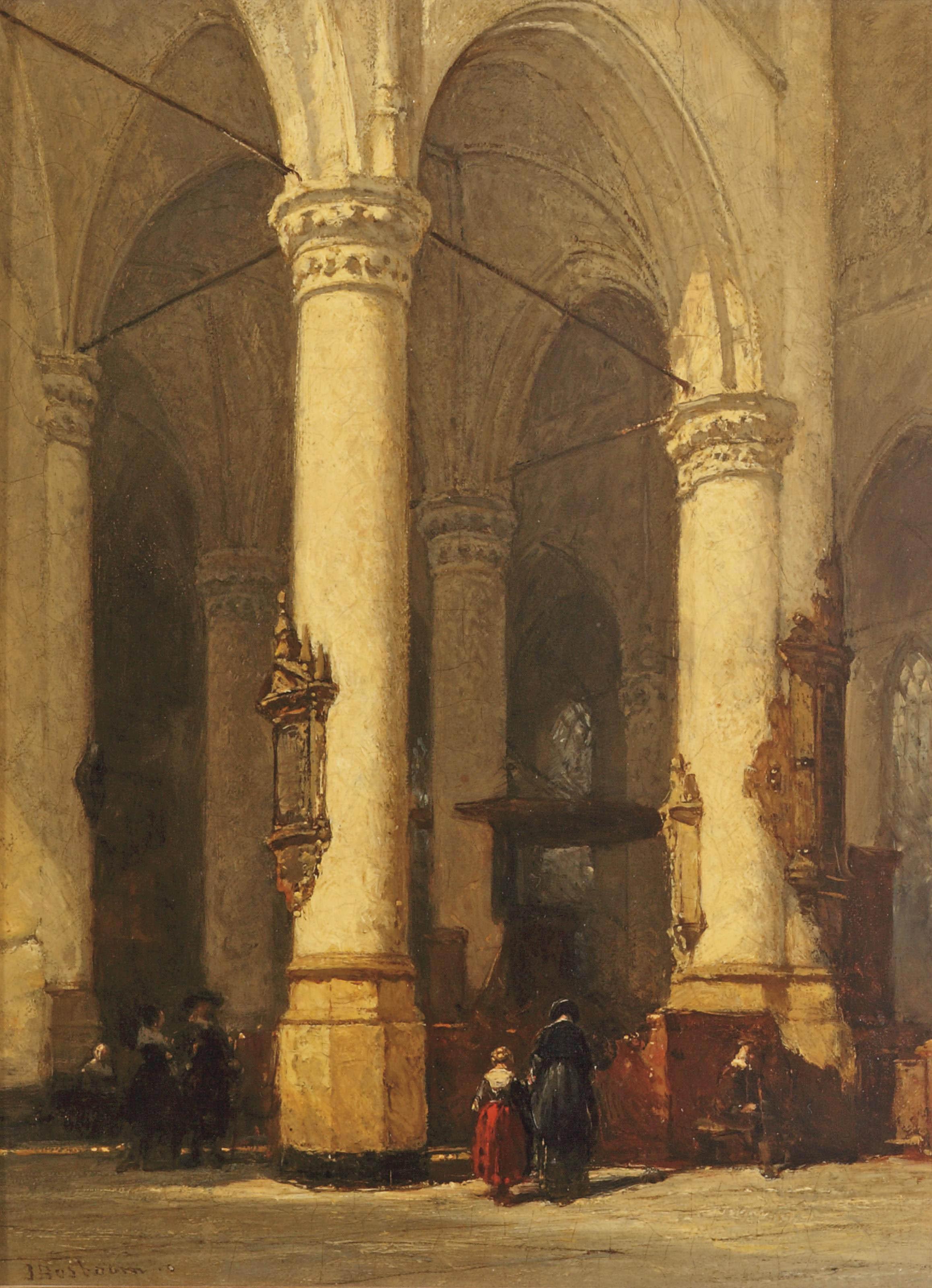 Johannes Bosboom - The interior of the \'Hooglandsche kerk\', Leiden