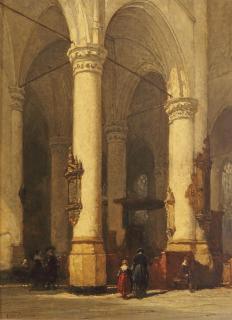 Johannes Bosboom - The interior of the \'Hooglandsche kerk\', Leiden