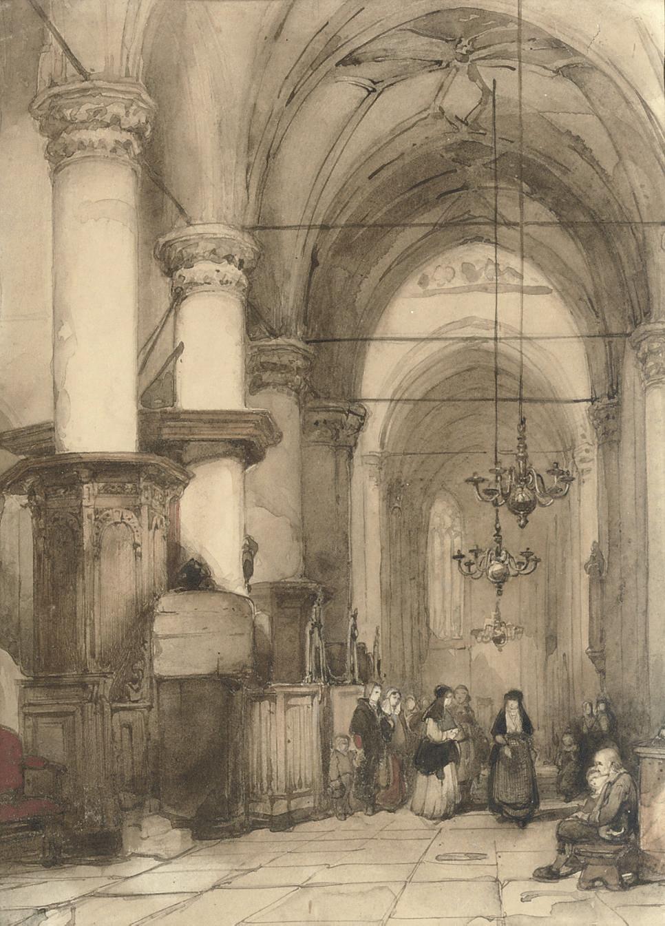 Johannes Bosboom - The interior of the St. Laurentiuskerk, Alkmaar