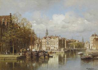 Johannes Christiaan Karel Klinkenberg - A view of Amsterdam with the Zuiderkerk beyond