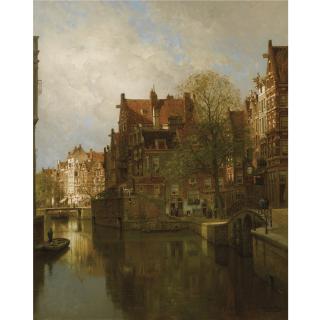 Johannes Christiaan Karel Klinkenberg - Dutch a View Of The Grimburgwal, Amsterdam