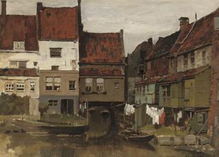 Johannes Christiaan Karel Klinkenberg - Laundry Hanging Out To Dry On A Sunny Day, Enkhuizen