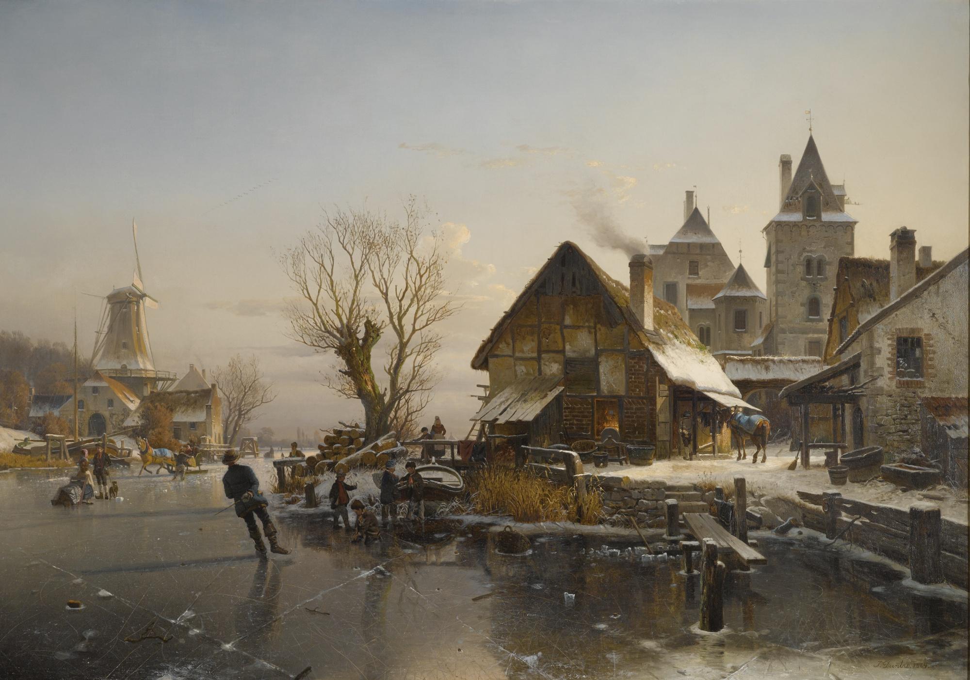 Johannes Duntze - Dutch skaters On The Canal