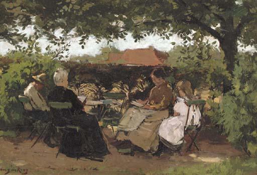 Johannes Embrosius Wetering de Rooy - Reading on the terrace