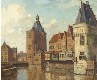 Johannes Embrosius Wetering de Rooy - The Dromedaris and Oost-Indische Toren, Enkhuizen, in the old days