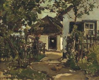 Johannes Evert Akkeringa - By the white farmhouse