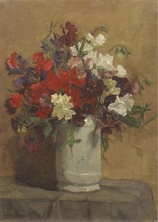 Johannes Evert Akkeringa - Lathyrus: sweetpea in a vase