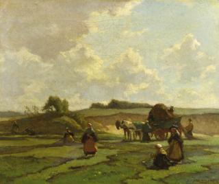 Johannes Evert Akkeringa - Nettenboetsters: fisherwomen mending nets in the dunes