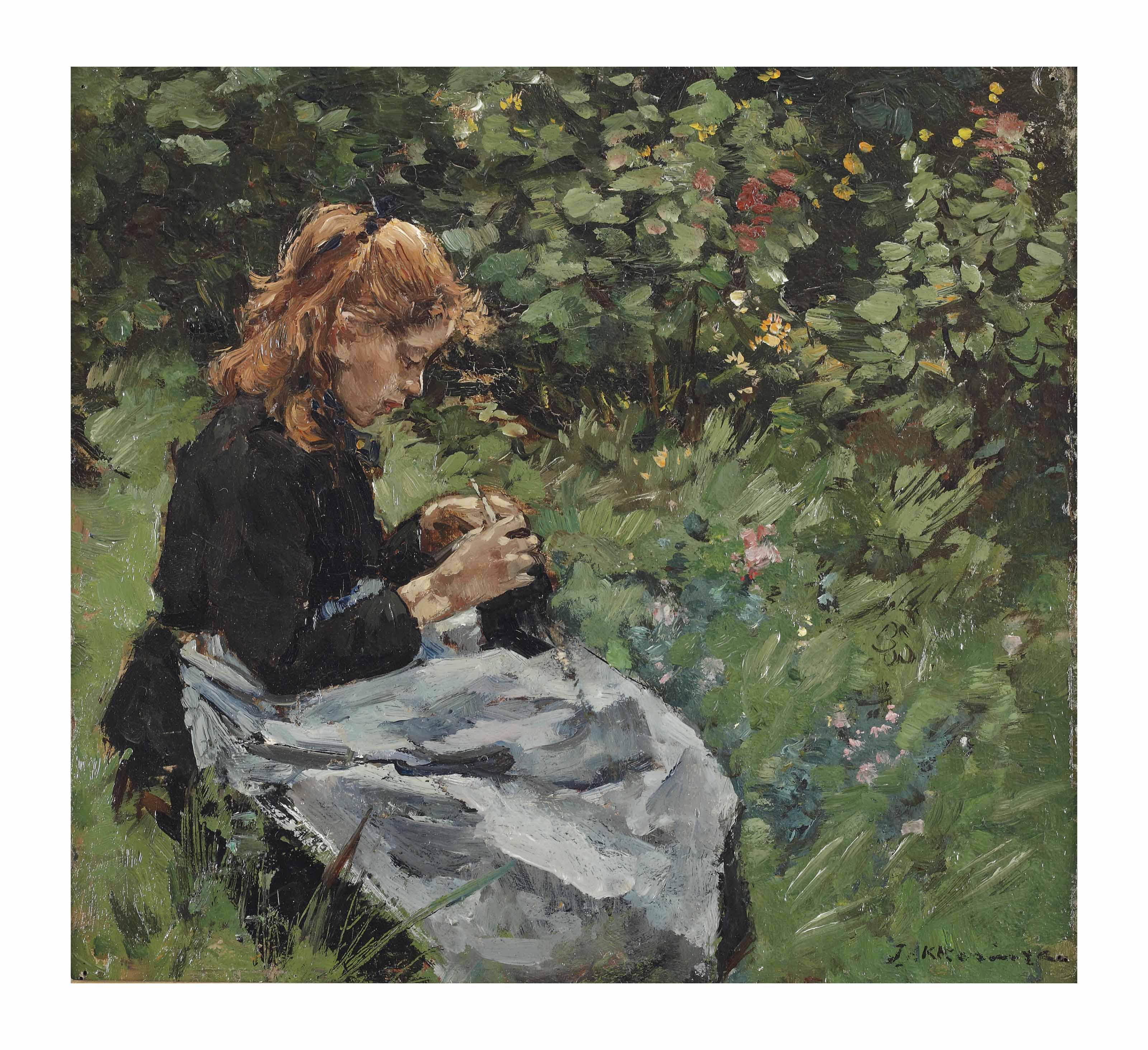 Johannes Evert Hendrik Akkeringa - Afternoon in the garden