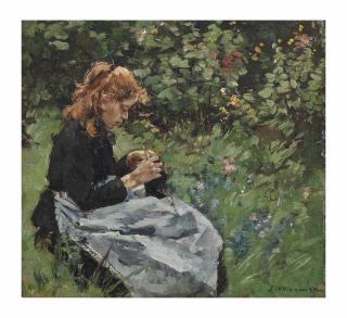 Johannes Evert Hendrik Akkeringa - Afternoon in the garden