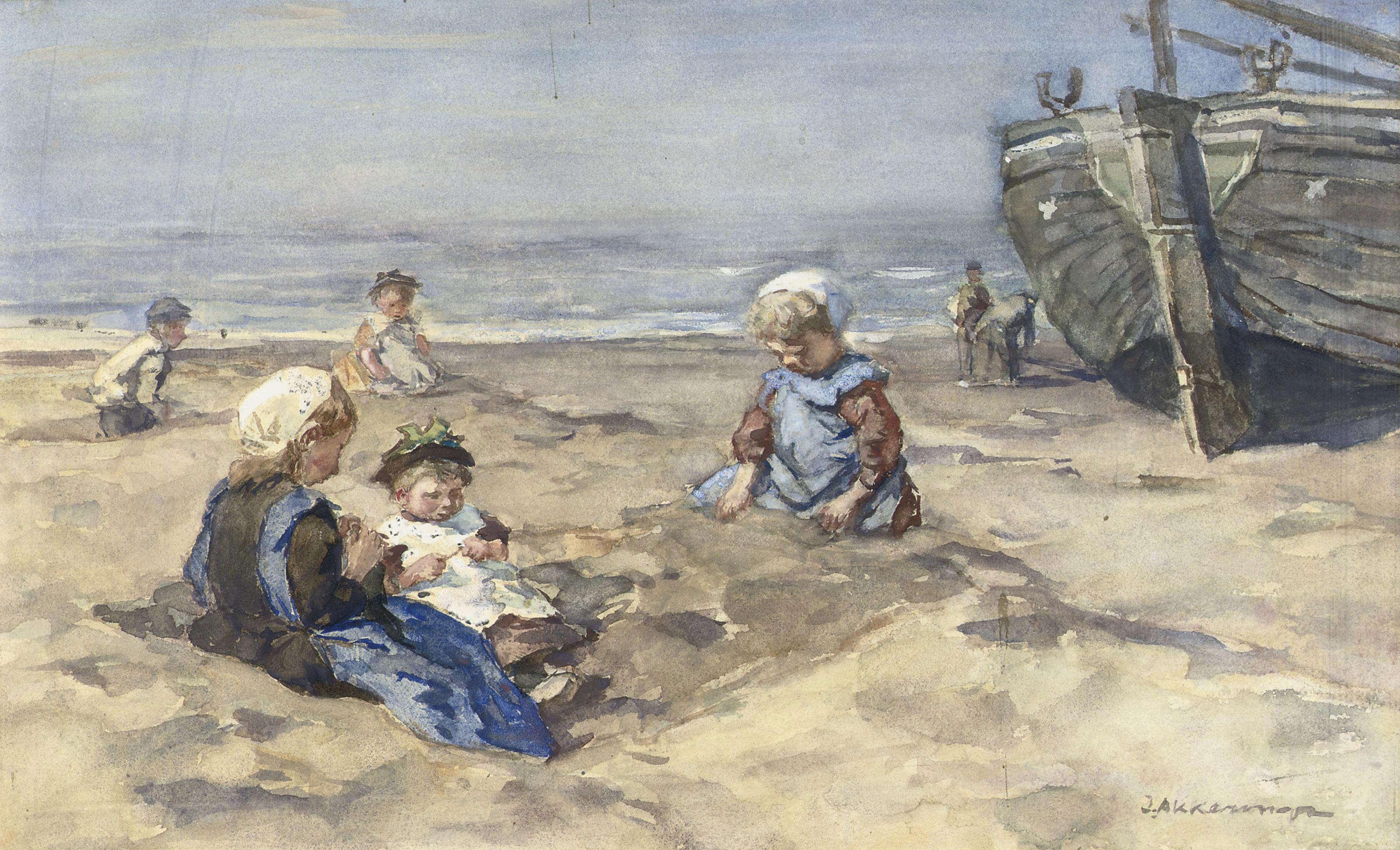 Johannes Evert Hendrik Akkeringa - Children on the beach