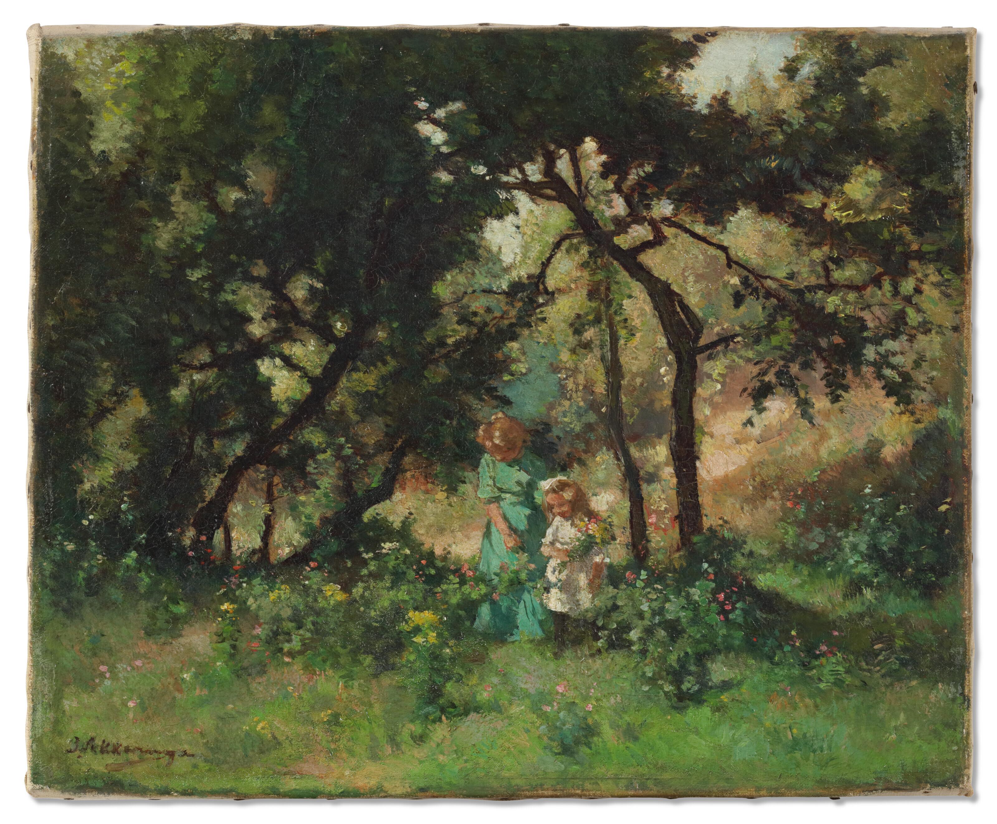 Johannes Evert Hendrik Akkeringa - Picking flowers in the The Hague Forest