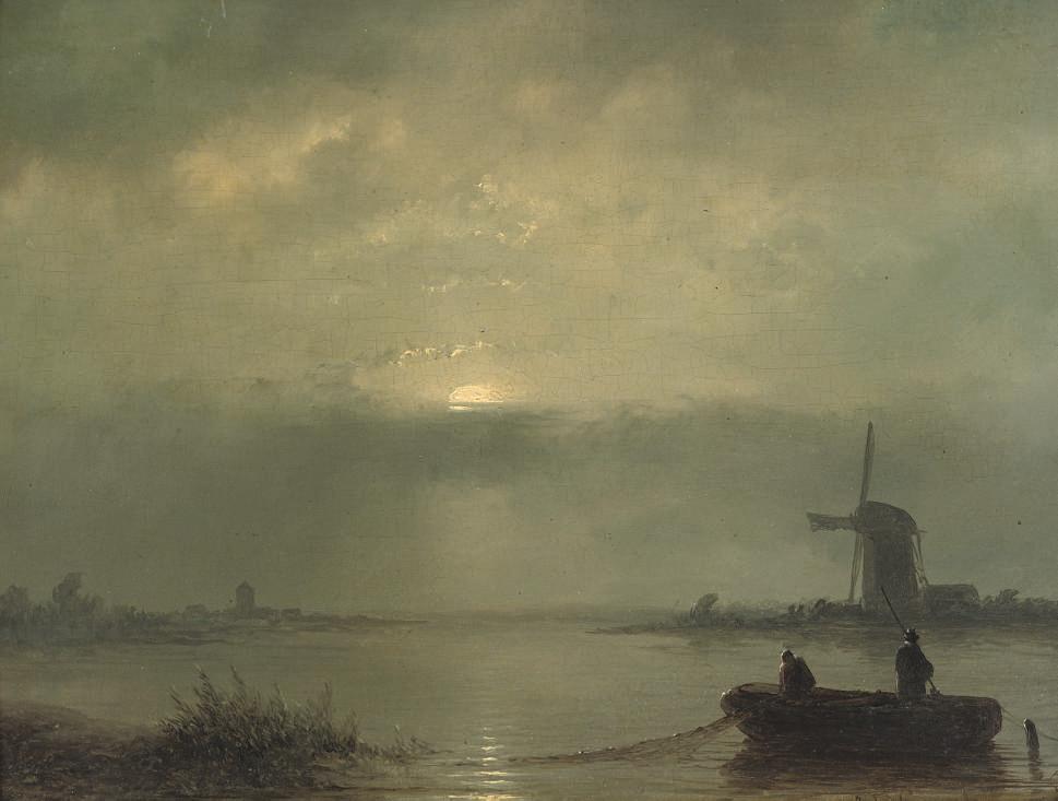 Johannes Franciscus Hoppenbrouwers - Night fishing