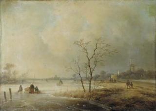 Johannes Franciscus Hoppenbrouwers - Winter activities on the ice