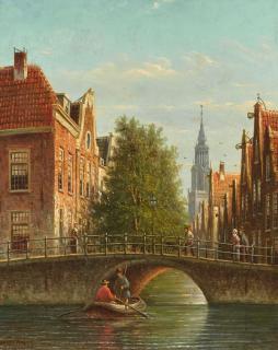 Johannes Franciscus Spohler - Blick auf eine Gracht in Amsterdam.